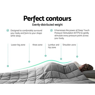9KG Cotton Weighted Blanket Heavy Gravity Deep Relax Adult Light Grey - Brand New - Free Shipping