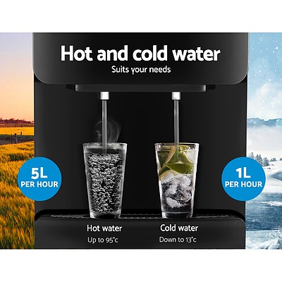 Water Cooler Dispenser Mains Bottle Stand Hot Cold Tap Office Black - Brand New - Free Shipping
