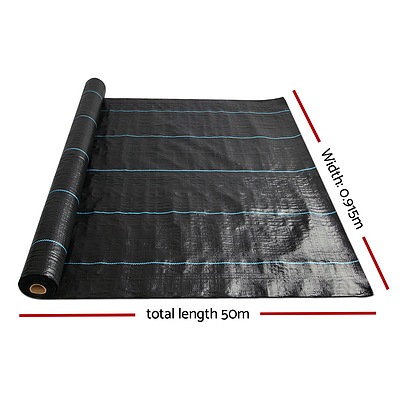 0.915m x 50m Weedmat Weed Control Mat Woven Fabric Gardening Plant - Brand New - Free Shipping