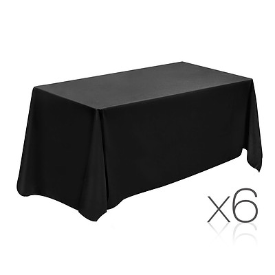 Set of 6 Table Cloths - Black 137 x 244 - Brand New