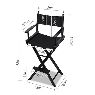Tall Director Chair - Black - Free Shipping