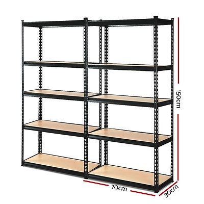 5 Tier Industrial Shelving Unit Set of 2 - Black  - Brand New - Free Shipping