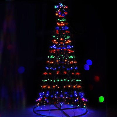 Jingle Jollys 2.1M LED Christmas Tree Lights Multi Colour - Free Shipping