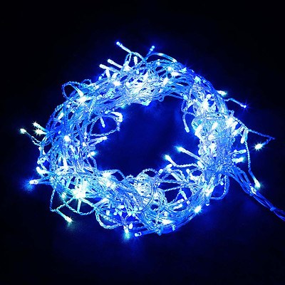 Jingle Jollys 800 LED Christmas Icicle Lights Blue