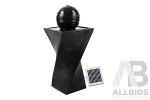 Solar Powered Water Fountain Twist Design with Lights - Brand New - Free Shipping
