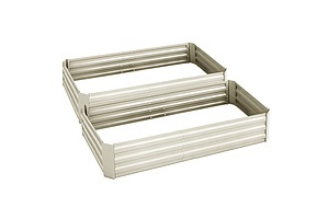 Garden Bed 2PCS 210X90X30cm Galvanised Steel Raised Planter Cream - Brand New - Free Shipping Garden Bed 2PCS 210X90X30cm Galvanised Steel Raised Planter Cream - Brand New - Free Shipping