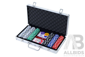 Poker Chip Set 300PC Chips TEXAS HOLD'EM Casino Gambling Dice Cards - Brand New - Free Shipping