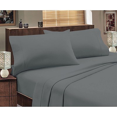 Abrazo Flannelette 175GSM Egyptian Cotton Sheet set Queen - Charcoal - Free Shipping - RRP: $129.95