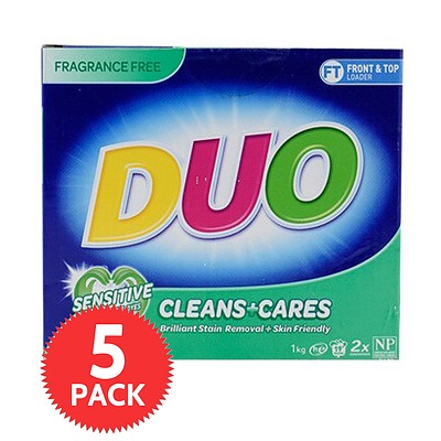 Duo Laundry Powder Cleans & Cares 1 Kg - 5 Pack - Brand New Duo Laundry Powder Cleans & Cares 1 Kg - 5 Pack - Brand New + ' image'