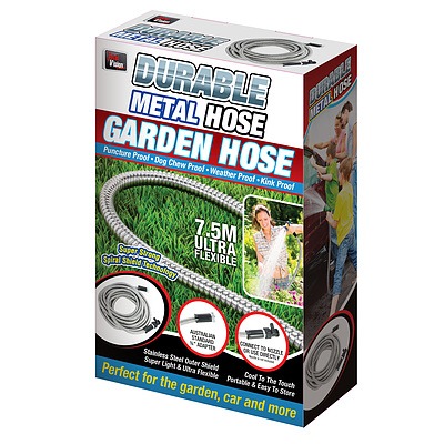 Metal Garden Hose 7.5m - 1 Pack