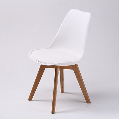 La Bella Replica Eames PU Padded Dining Chair - White x2 - Brand New with 12 Months Warranty