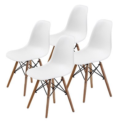 La Bella Replica Eames DSW Dining Chair - WHITE X4 - Brand New with 12 Months Warranty