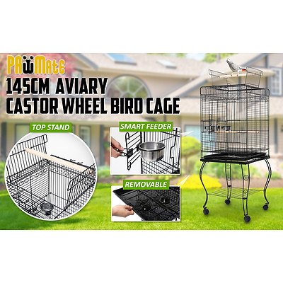 Paw Mate Bird Cage Parrot Aviary Pet Stand-alone Budgie Perch 145cm - Brand New with 12 Months Warranty