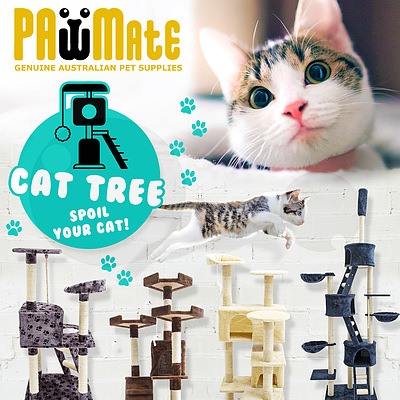 Cat Tree Scratcher ACACIA 193 cm - GREY - Brand New - RRP: $199