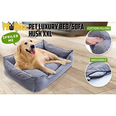 Paw Mate Pet Suede Sofa Husk XXXL - 120 x 100 x 25cm Grey - Brand New with 12 Months Warranty