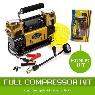 Dynamic Power 12V Air Compressor 300L/min - Gold - Brand New with 12 Months Warranty - RRP: $209