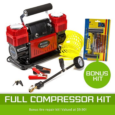 Dynamic Power 12V Air Compressor 300L/min - Red - Brand New with 12 Months Warranty