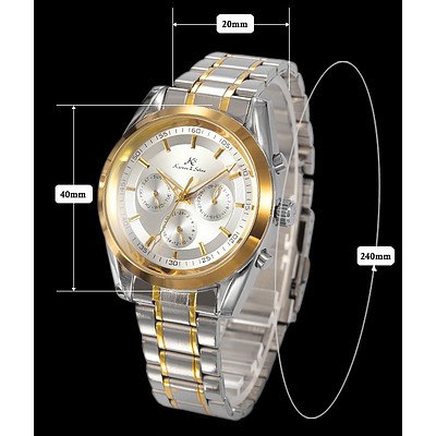 Kronen & Söhne Two Tone Multifunction Automatic Mechanical Watch - RRP: $500 - Brand New