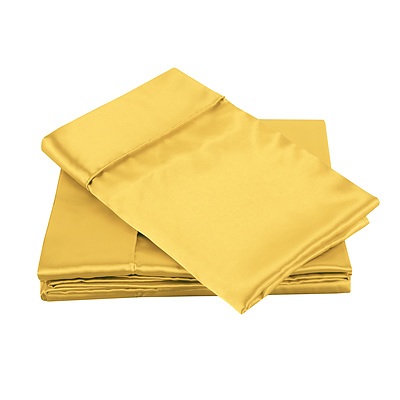 Gold Luxury Satin Sheet Set - King Bed  - RRP: $159