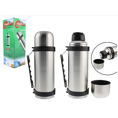 S/STEEL FLASK 1LTR W/HANDLE HOT & COLD