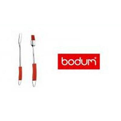 Bodum Fyrkat Grill BBQ Set of 2 Brush & Fork (Red)